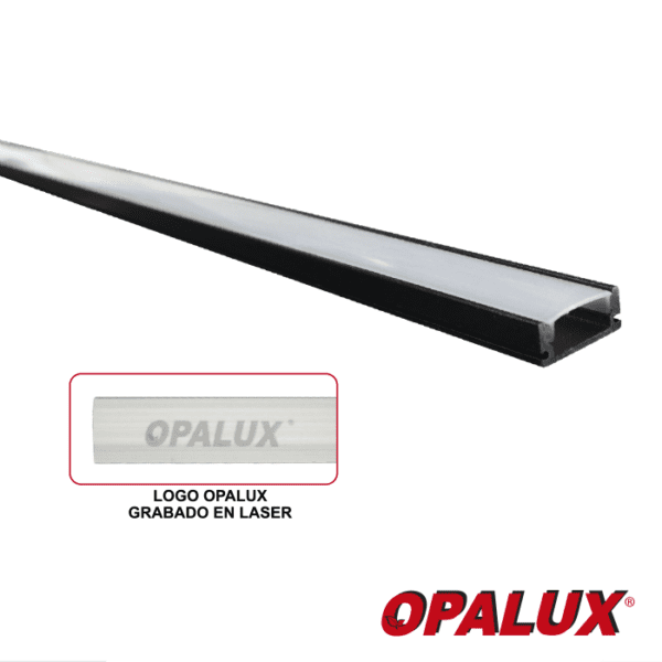 PERFIL ALUMINIO NEGRO OPALUX