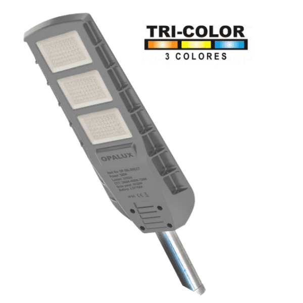 OP-SSL300CCT LUMINARIA SOLAR 300W CON SENSOR RADAR Y FOTOCELDA OPALUX